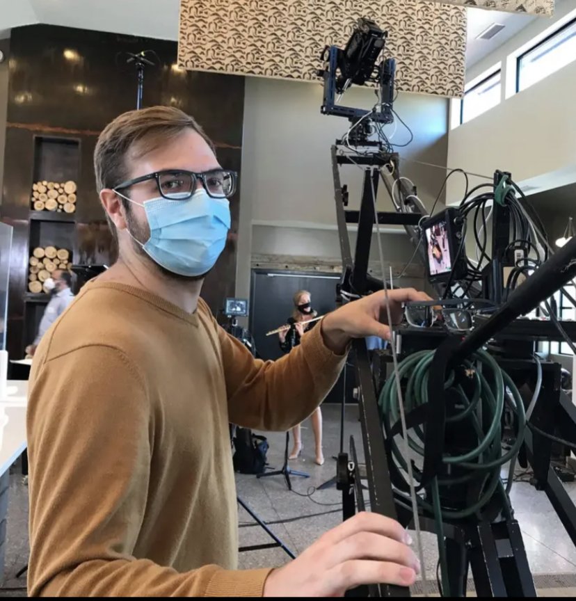 Ashton Gillett running a jib on a live music shoot