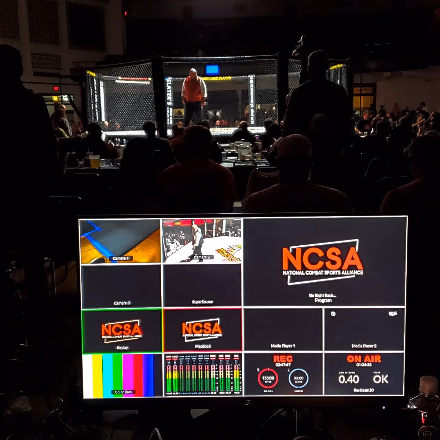 Live wrestling cage match shoot